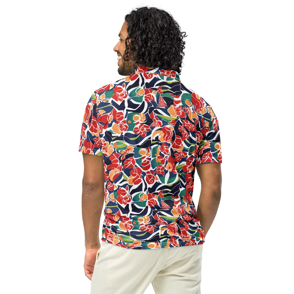 Midnight Garden on Men's Slim Fit Polo Shirt — Back