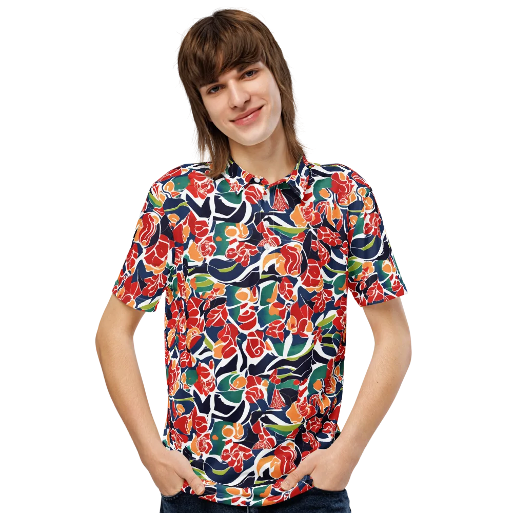 Midnight Garden on Men's Slim Fit Polo Shirt — Front