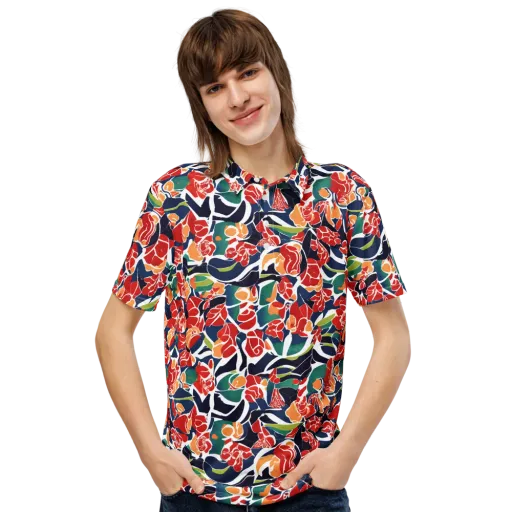 Midnight Garden on a Men's Slim Fit Polo Shirt
