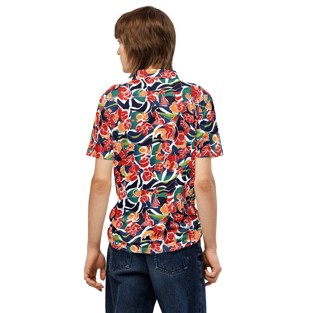 Midnight Garden on Men's Slim Fit Polo Shirt — Back