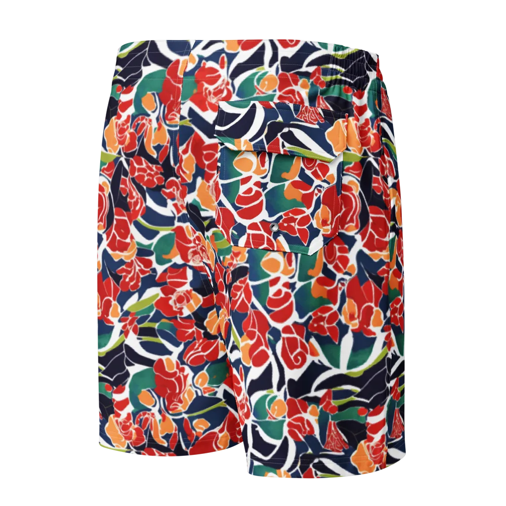 Midnight Garden on Men's Board Shorts — Back