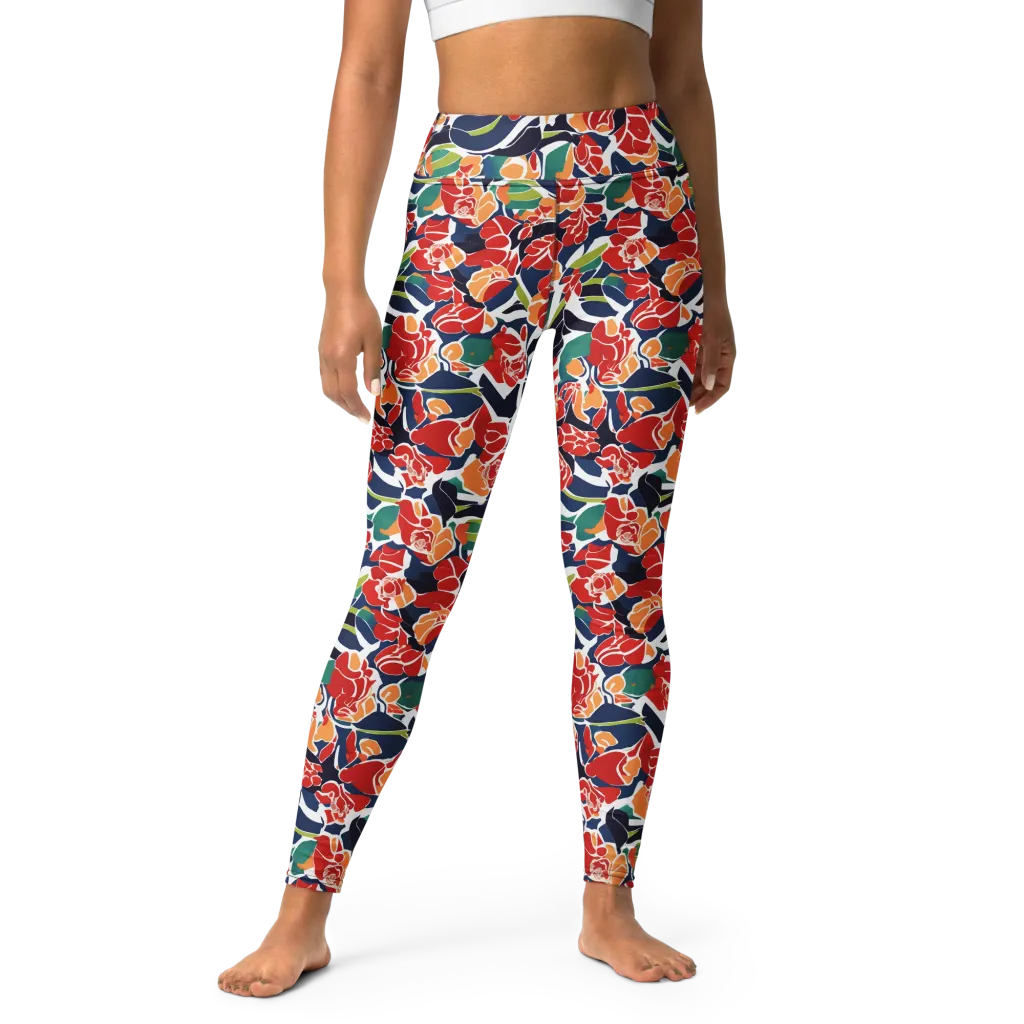 Midnight Garden on Yoga Leggings — Front