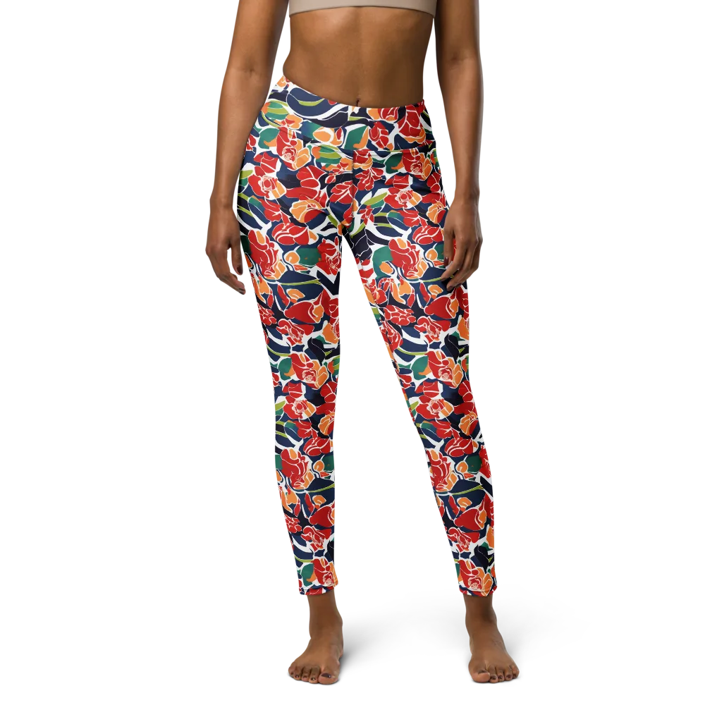Midnight Garden on Yoga Leggings — Front