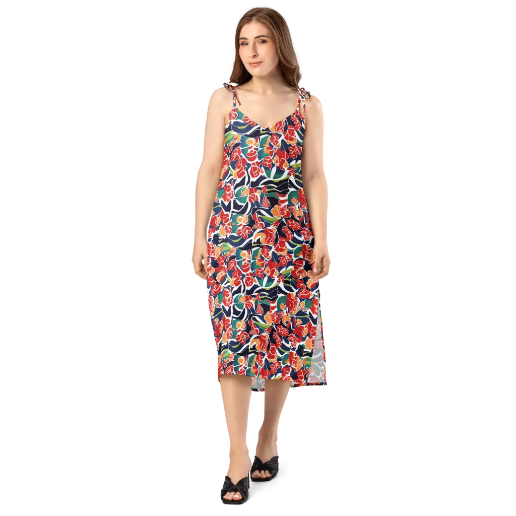 Midnight Garden on Slip Dress — Front