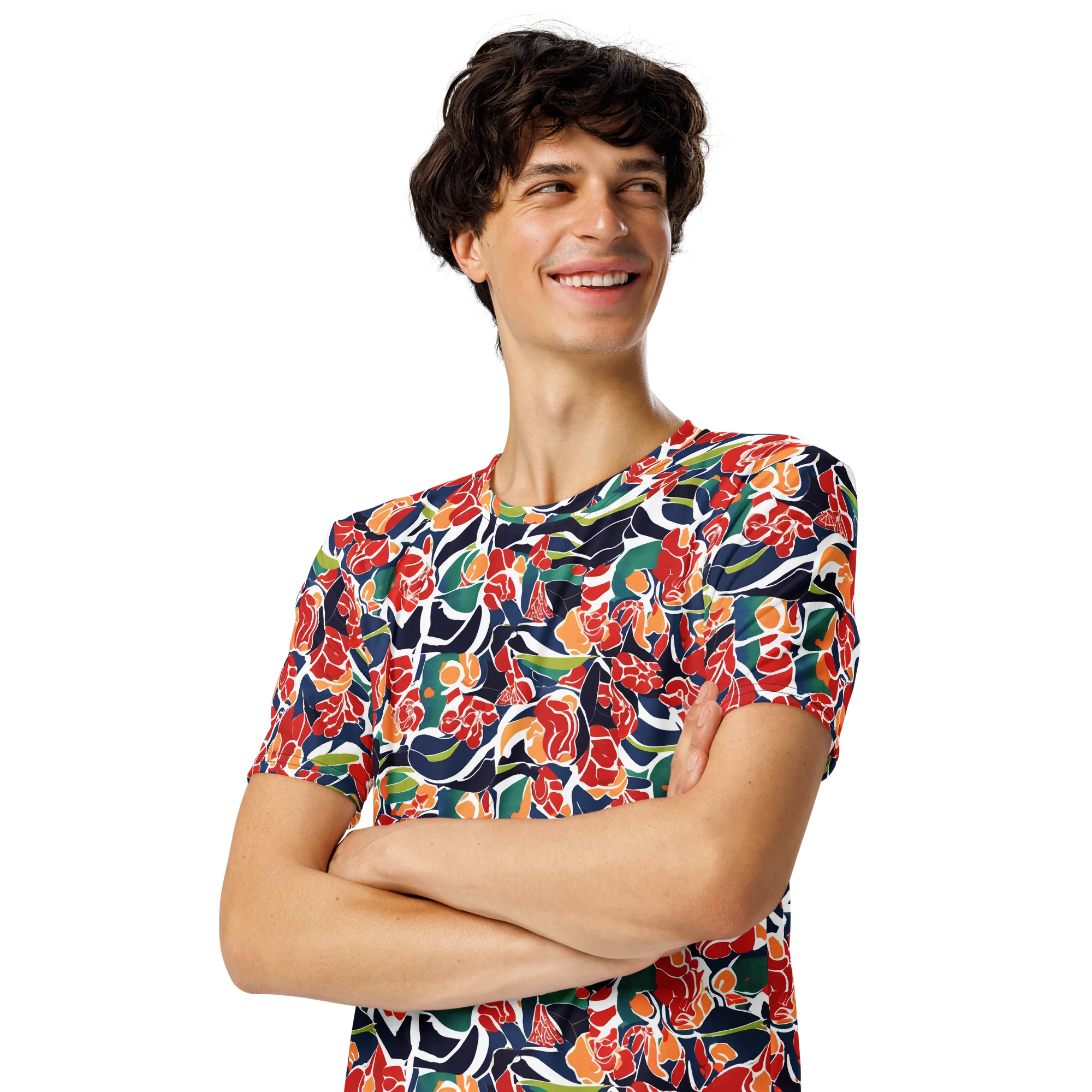 Midnight Garden on Men's Crew Neck T-Shirt — Left Front