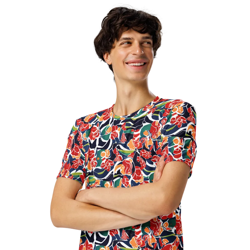 Midnight Garden on Men's Crew Neck T-Shirt — Left Front