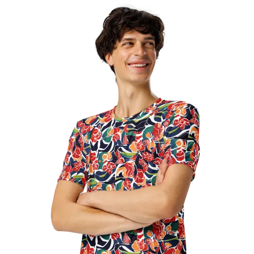 Midnight Garden on a Men's Crew Neck T-Shirt