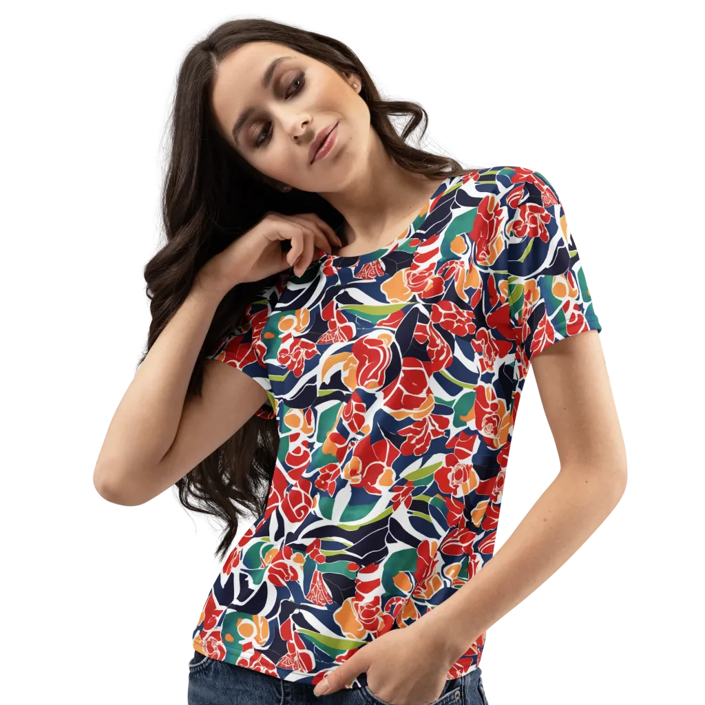 Midnight Garden on Women's Crew Neck T-Shirt — Left Front