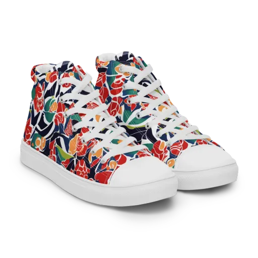 Midnight Garden on a Women's High Top Canvas Shoes