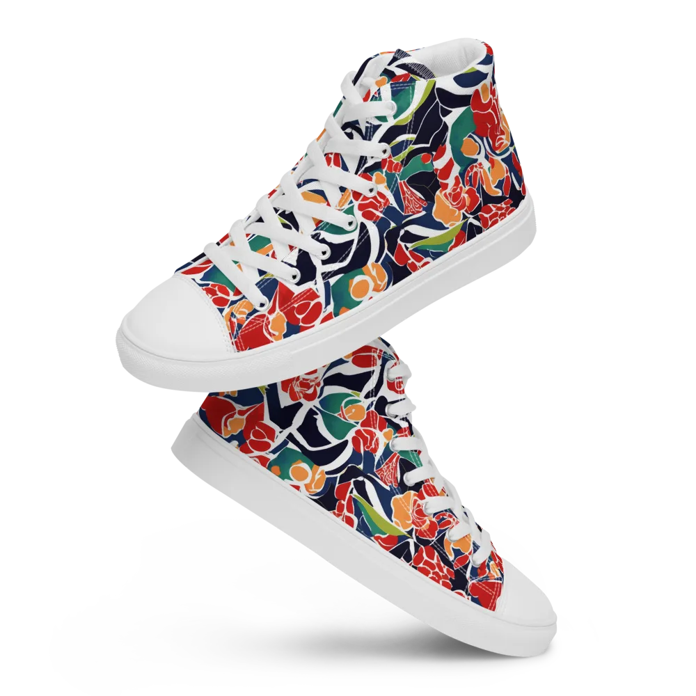 Midnight Garden on Women's High Top Canvas Shoes — Front