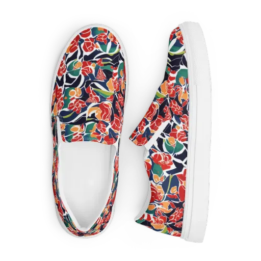 Midnight Garden on a Men's Slip-On Canvas Shoes