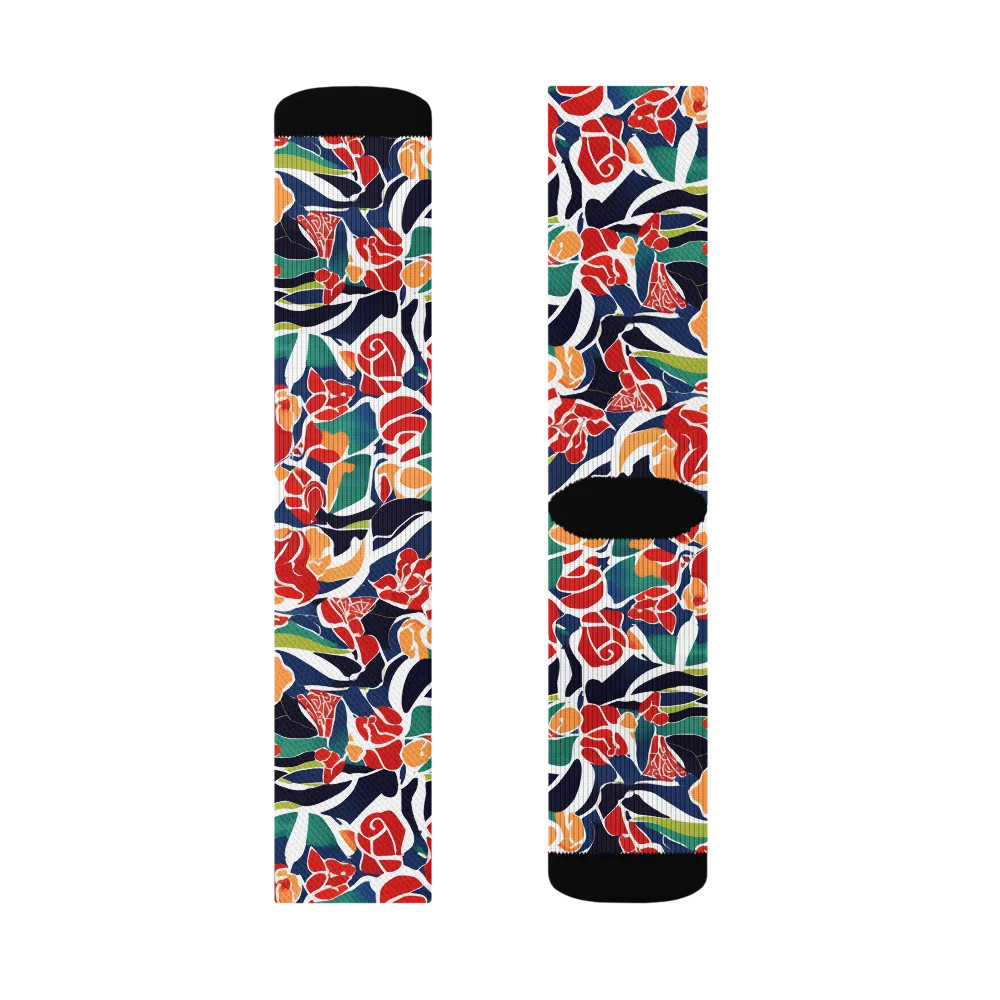 Midnight Garden on Socks — Left Sock