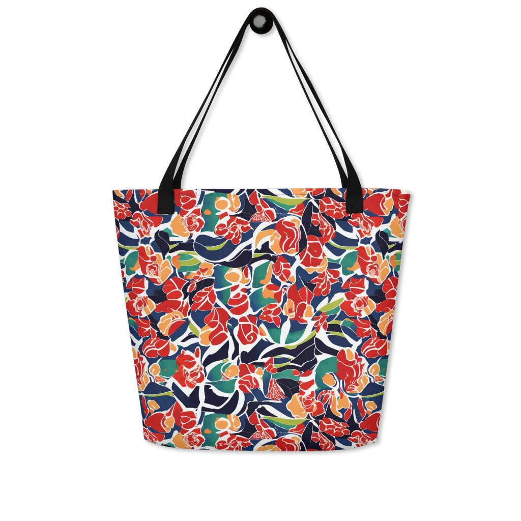 Midnight Garden on Large Tote Bag W/ Pocket — Front