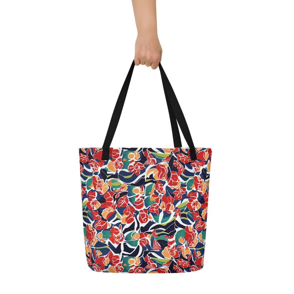 Midnight Garden on Large Tote Bag W/ Pocket — Front