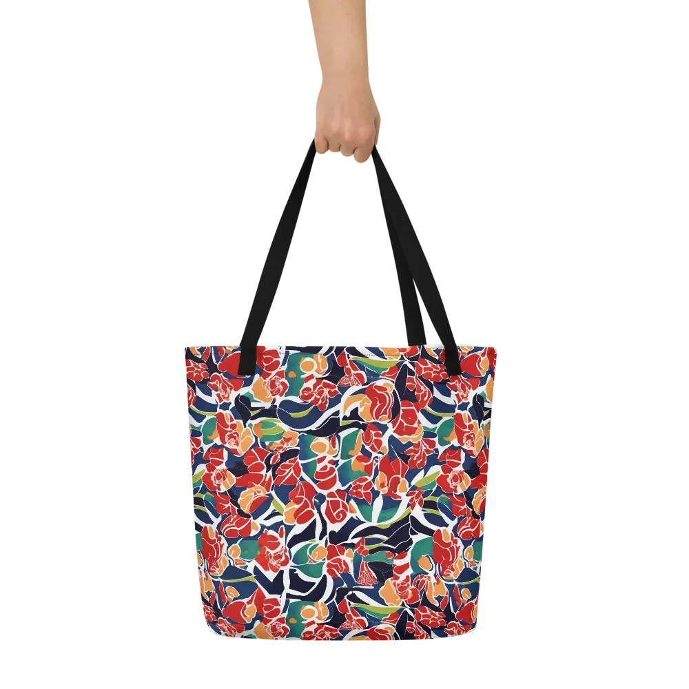 Midnight Garden on Large Tote Bag W/ Pocket — Front