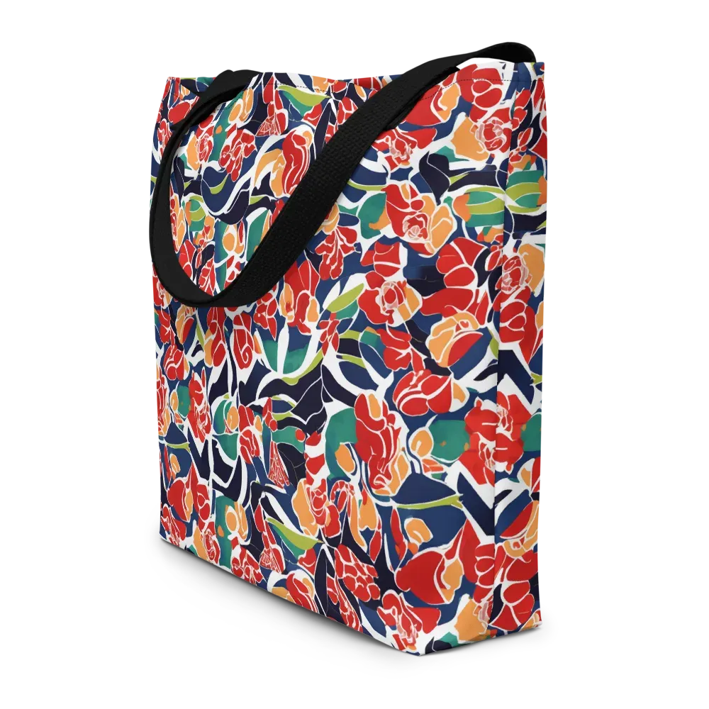 Midnight Garden on Large Tote Bag W/ Pocket — Front