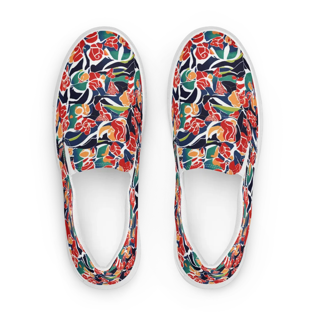 Midnight Garden on Women's Slip-On Canvas Shoes — Front
