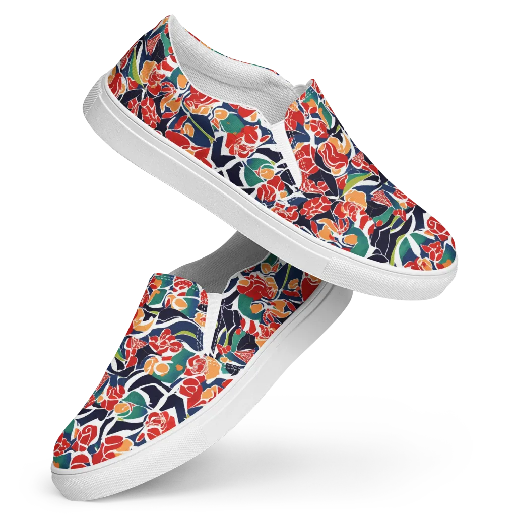 Midnight Garden on Women's Slip-On Canvas Shoes — Front