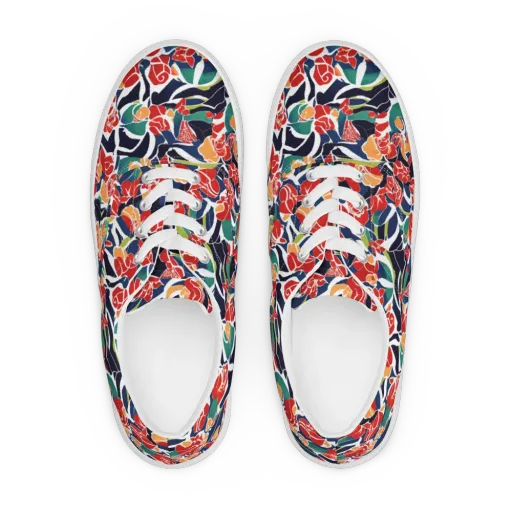 Midnight Garden on a Men's Lace-Up Canvas Shoes
