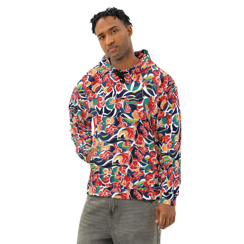 Midnight Garden on Cotton Hoodie — Left Front