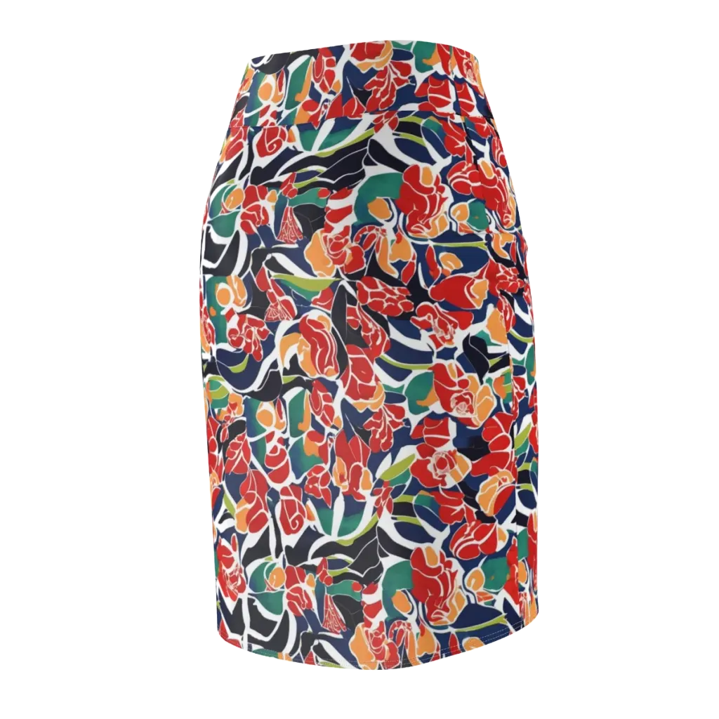 Midnight Garden on Pencil Skirt — Back Side