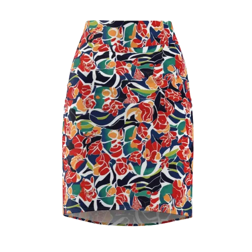 Midnight Garden on a Pencil Skirt