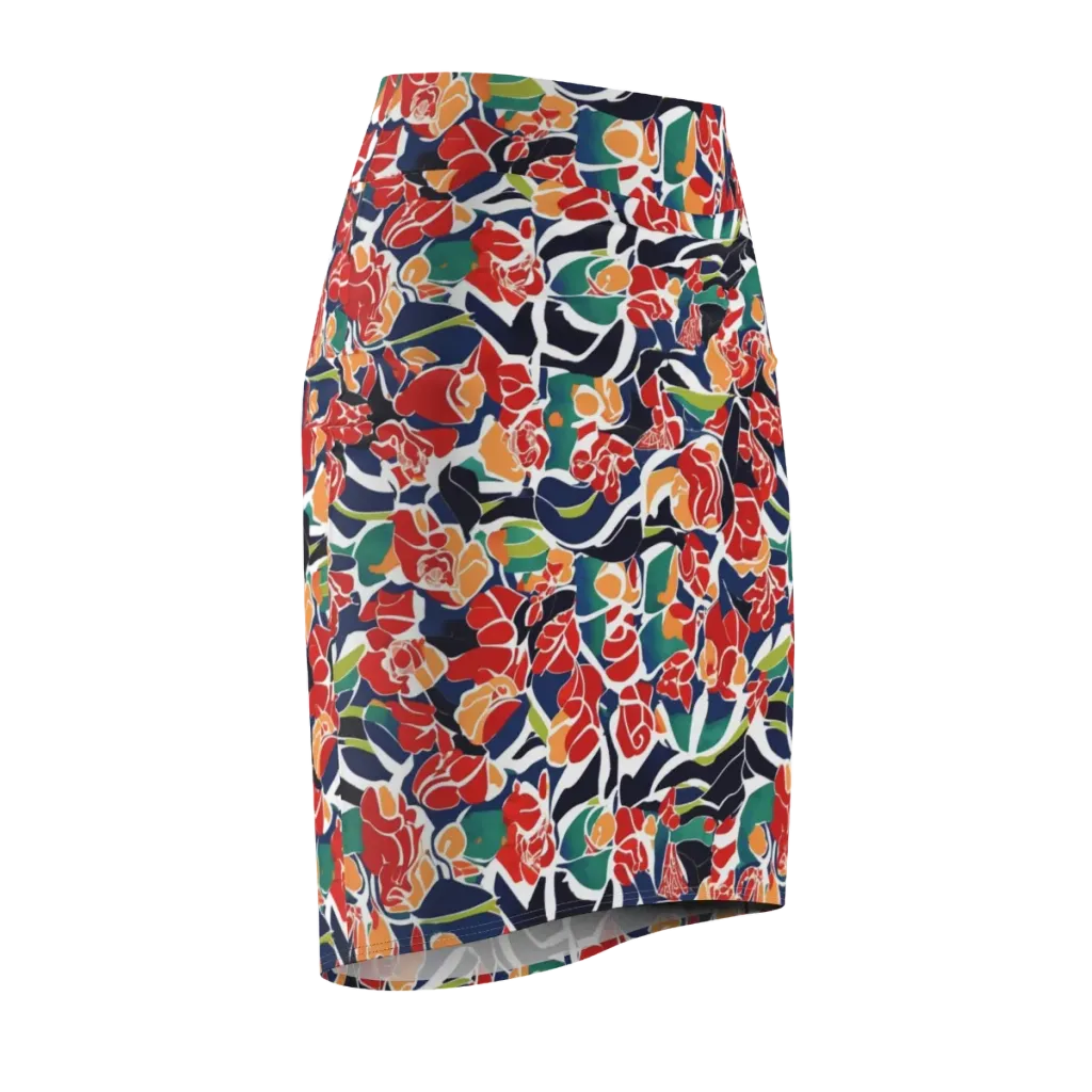 Midnight Garden on Pencil Skirt — Front Side