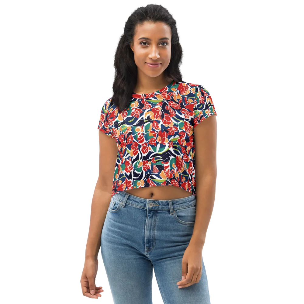 Midnight Garden on Crop Tee — Front