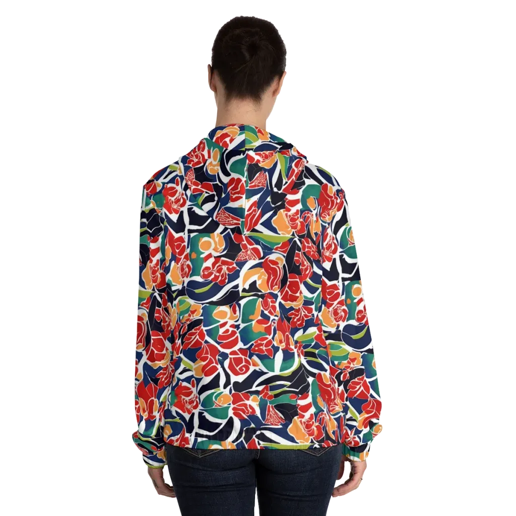 Midnight Garden on Women's Full-Zip Hoodie — Back On Person