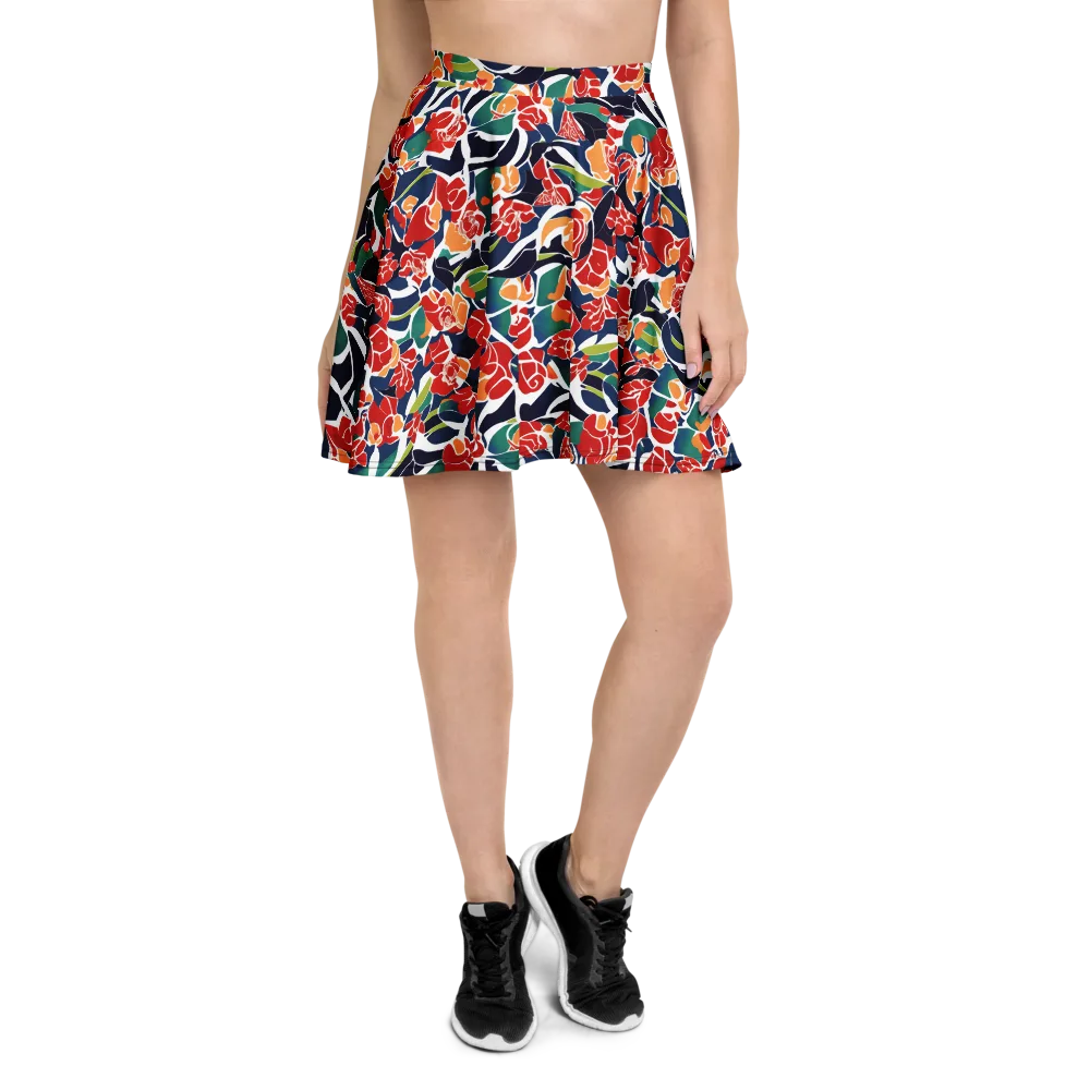 Midnight Garden on Skater Skirt — Front