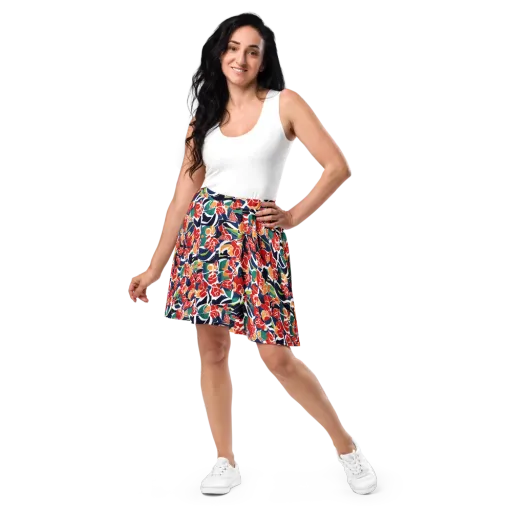 Midnight Garden on a Skater Skirt