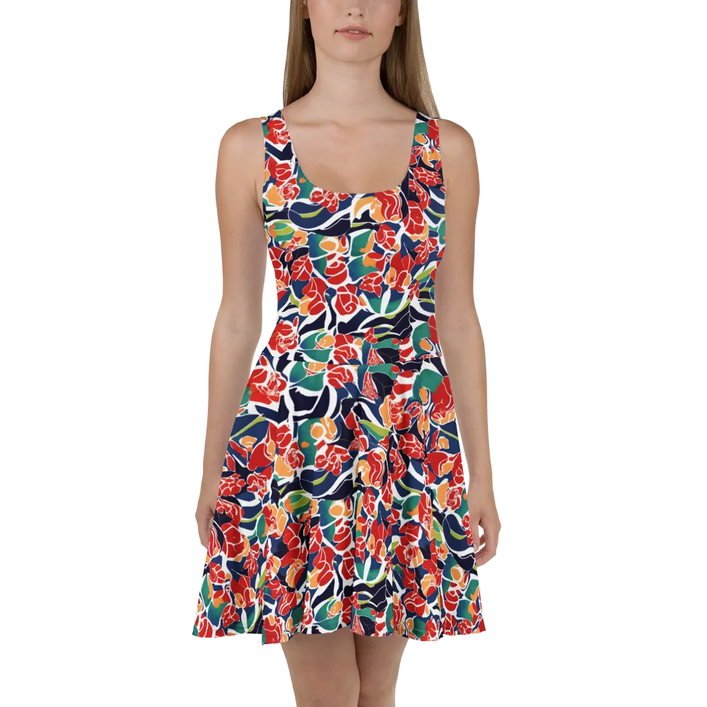 Midnight Garden on Skater Dress — Front