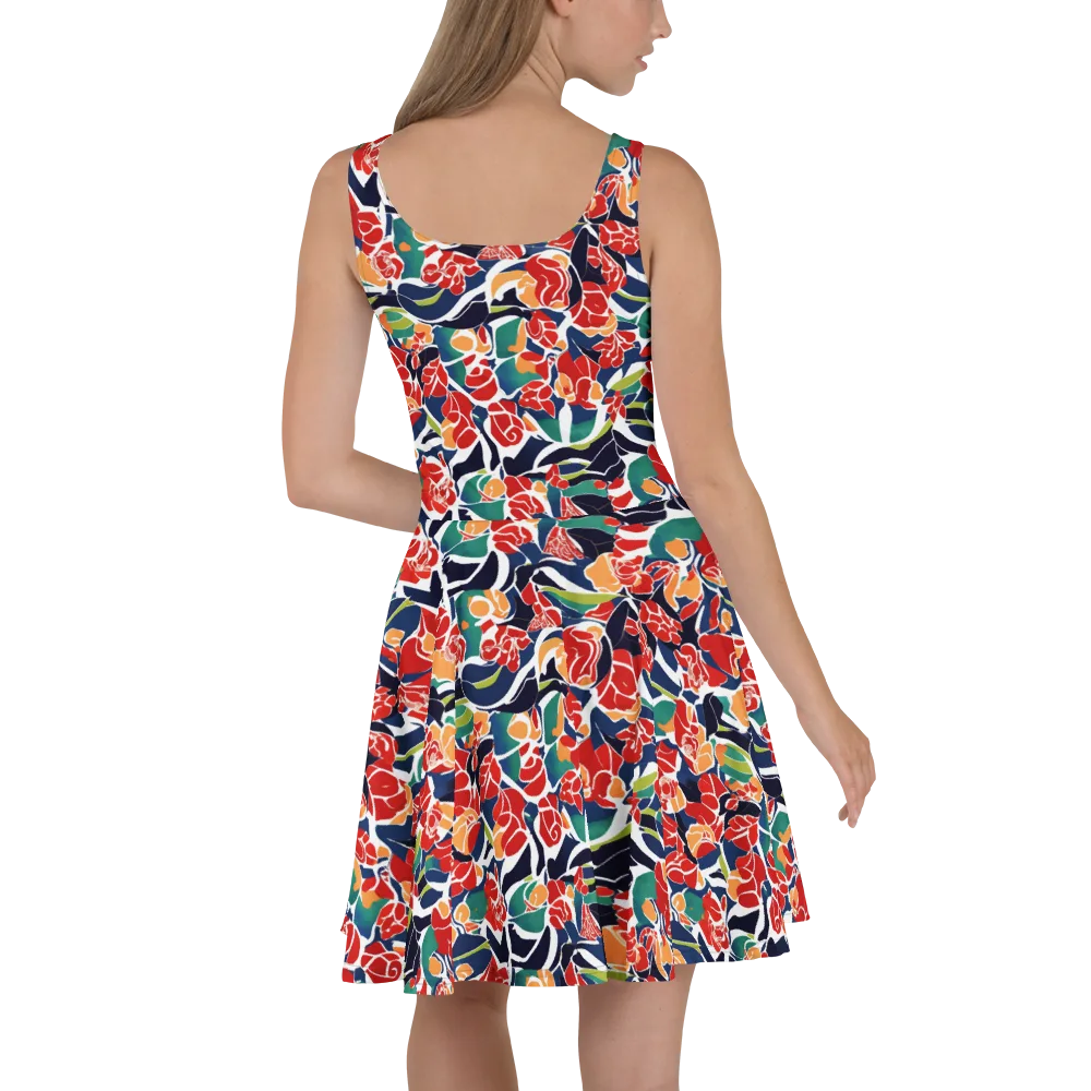 Midnight Garden on Skater Dress — Back