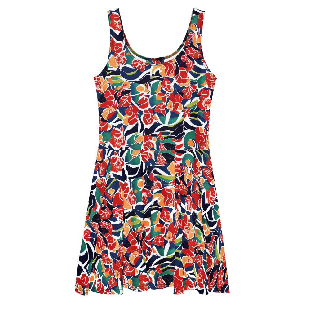 Midnight Garden on Skater Dress — Front