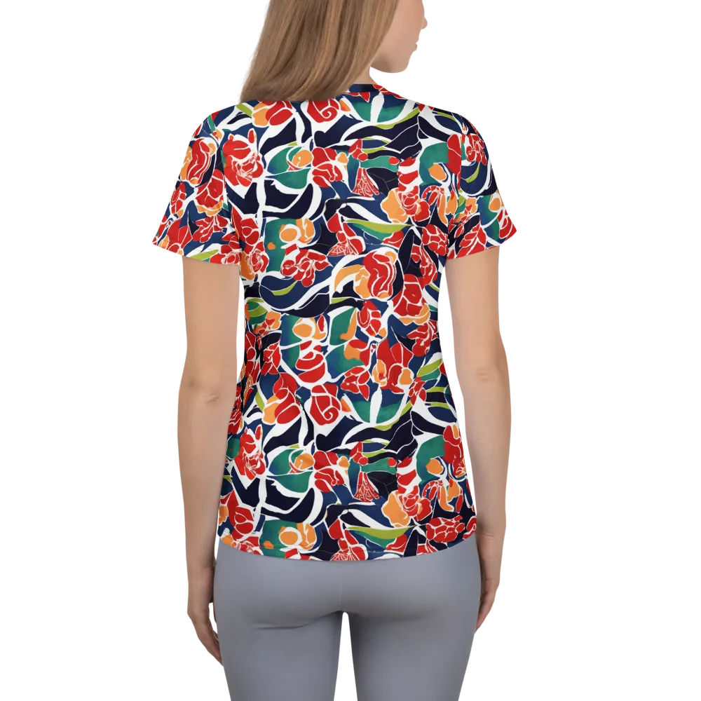 Midnight Garden on Women's Athletic T-Shirt — Back