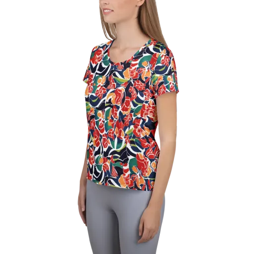 Midnight Garden on a Women's Athletic T-Shirt
