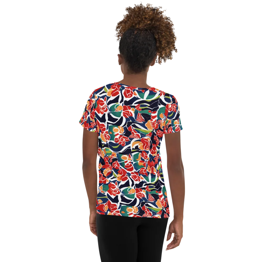 Midnight Garden on Women's Athletic T-Shirt — Back