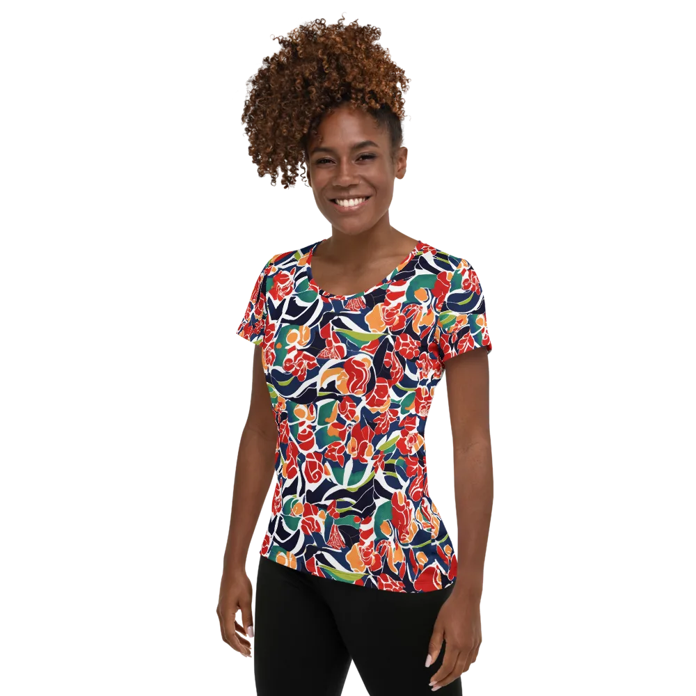Midnight Garden on Women's Athletic T-Shirt — Left