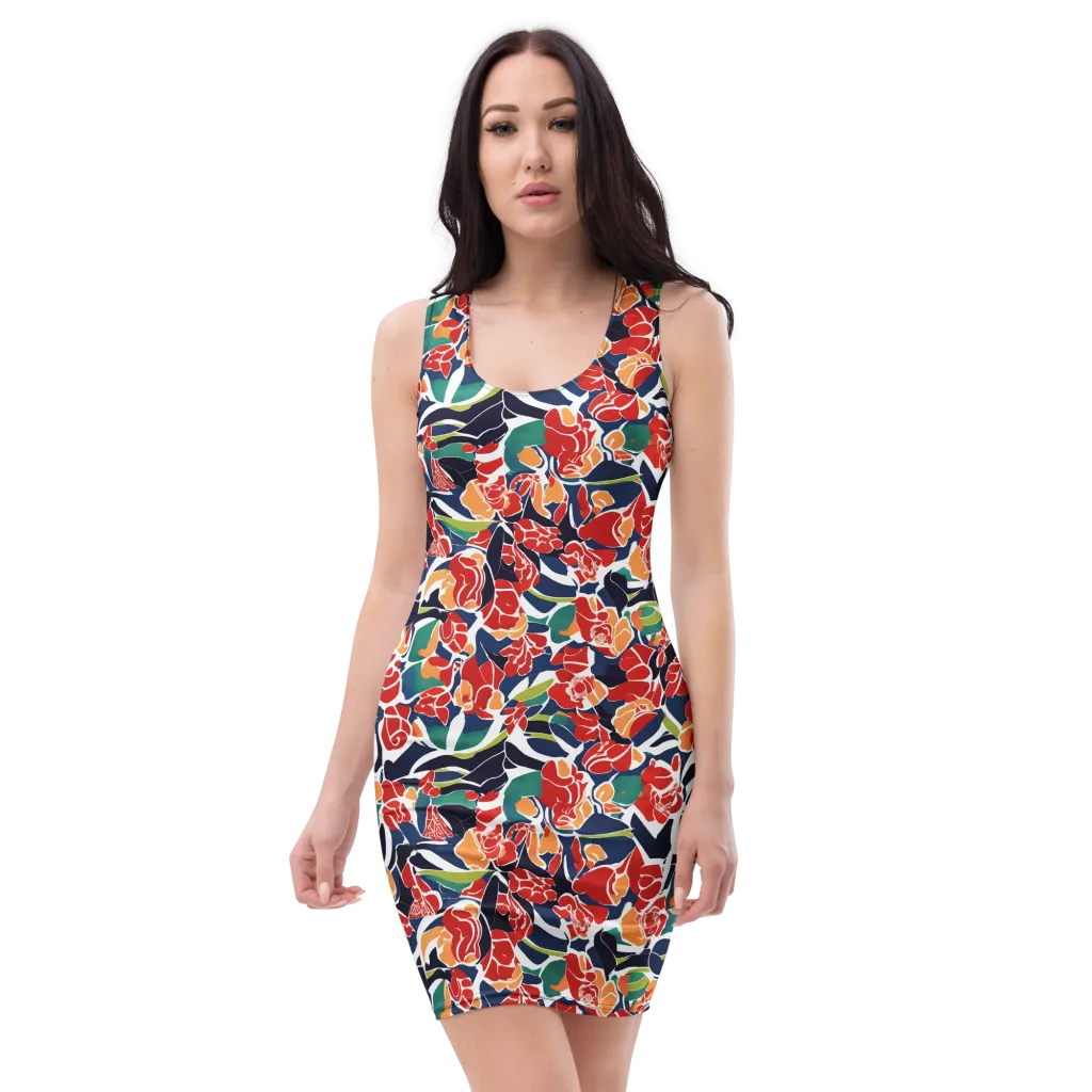 Midnight Garden on Bodycon Dress — Front
