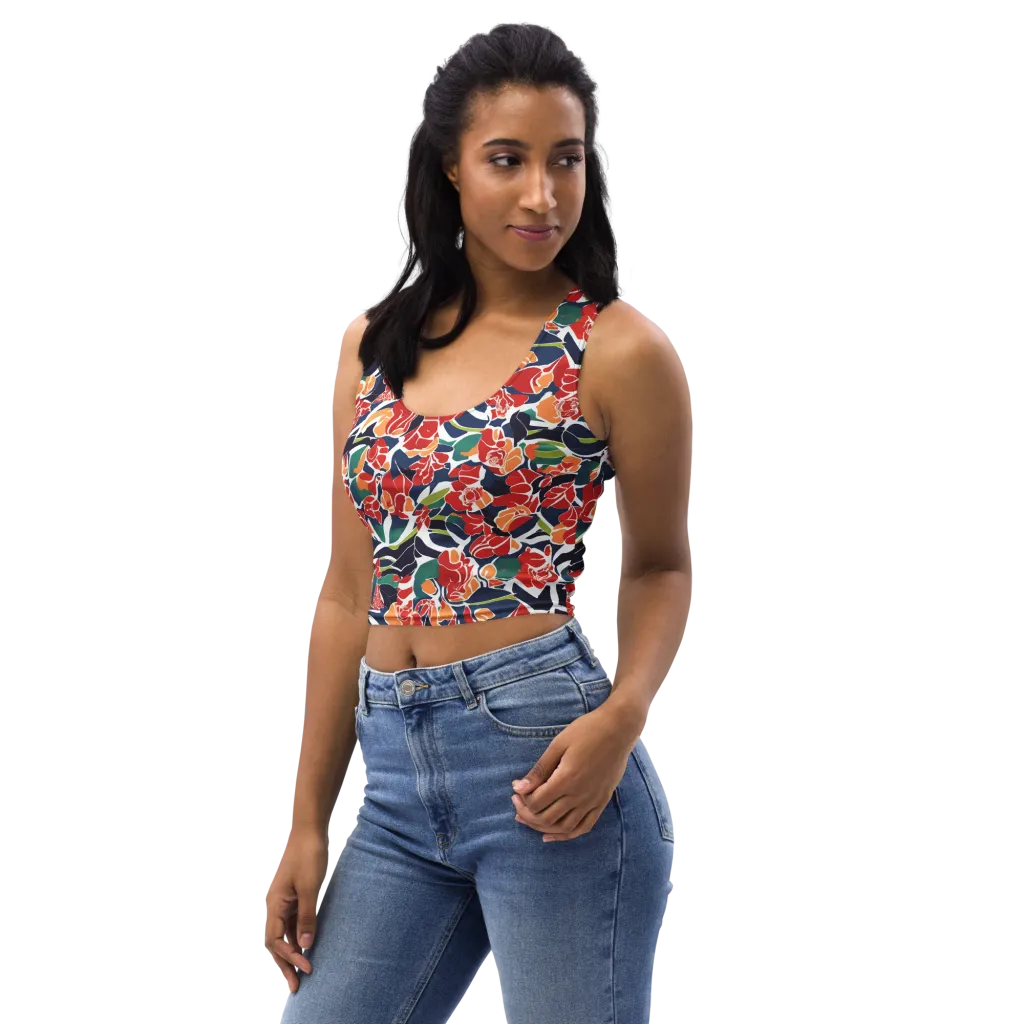 Midnight Garden on Crop Top — Left Front