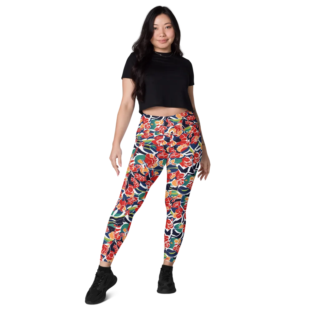 Midnight Garden on Leggings with Pockets — Front