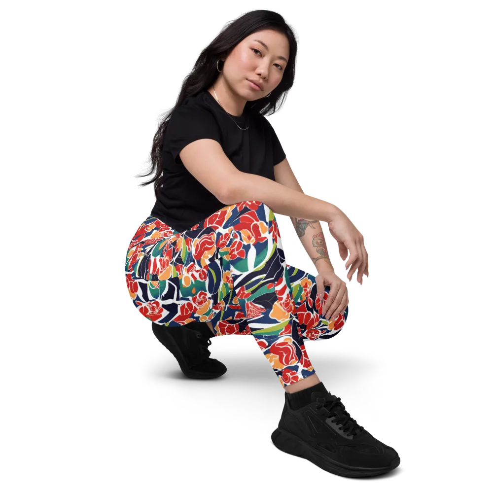 Midnight Garden on Leggings with Pockets — Right Front