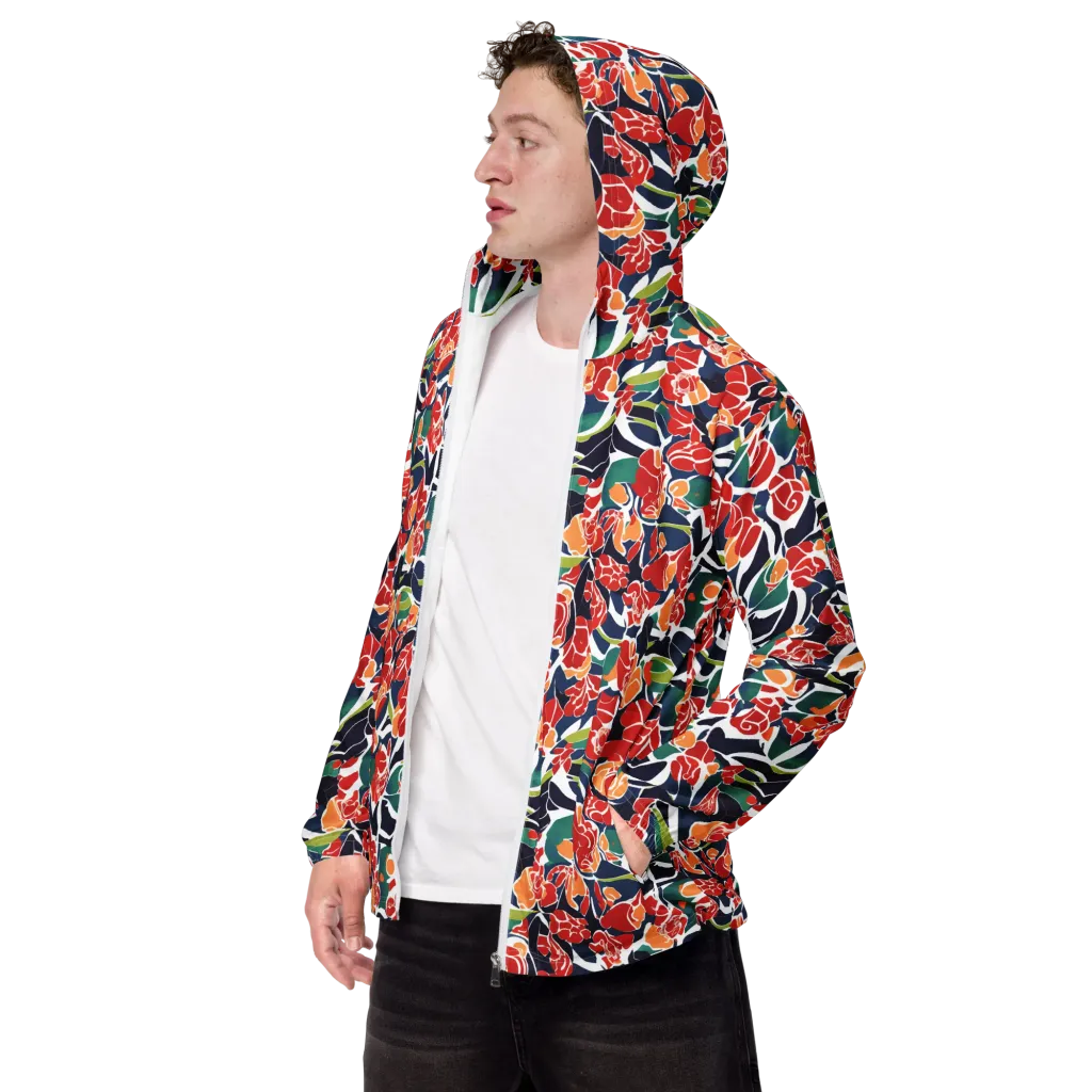 Midnight Garden on Men's Windbreaker — Left Front