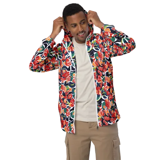 Midnight Garden on a Men's Windbreaker