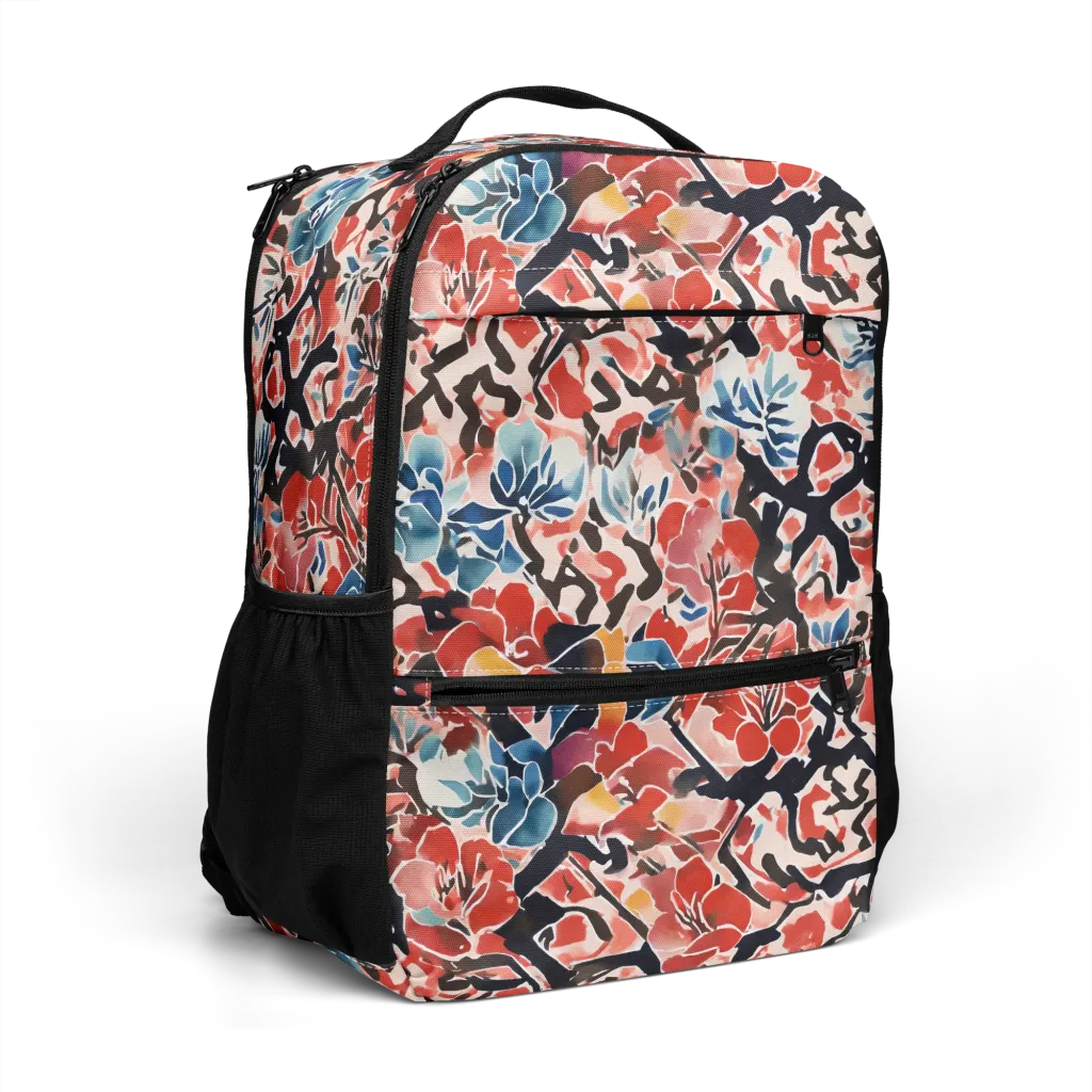 Crimson Brushwork on Utility Backpack — Right Front
