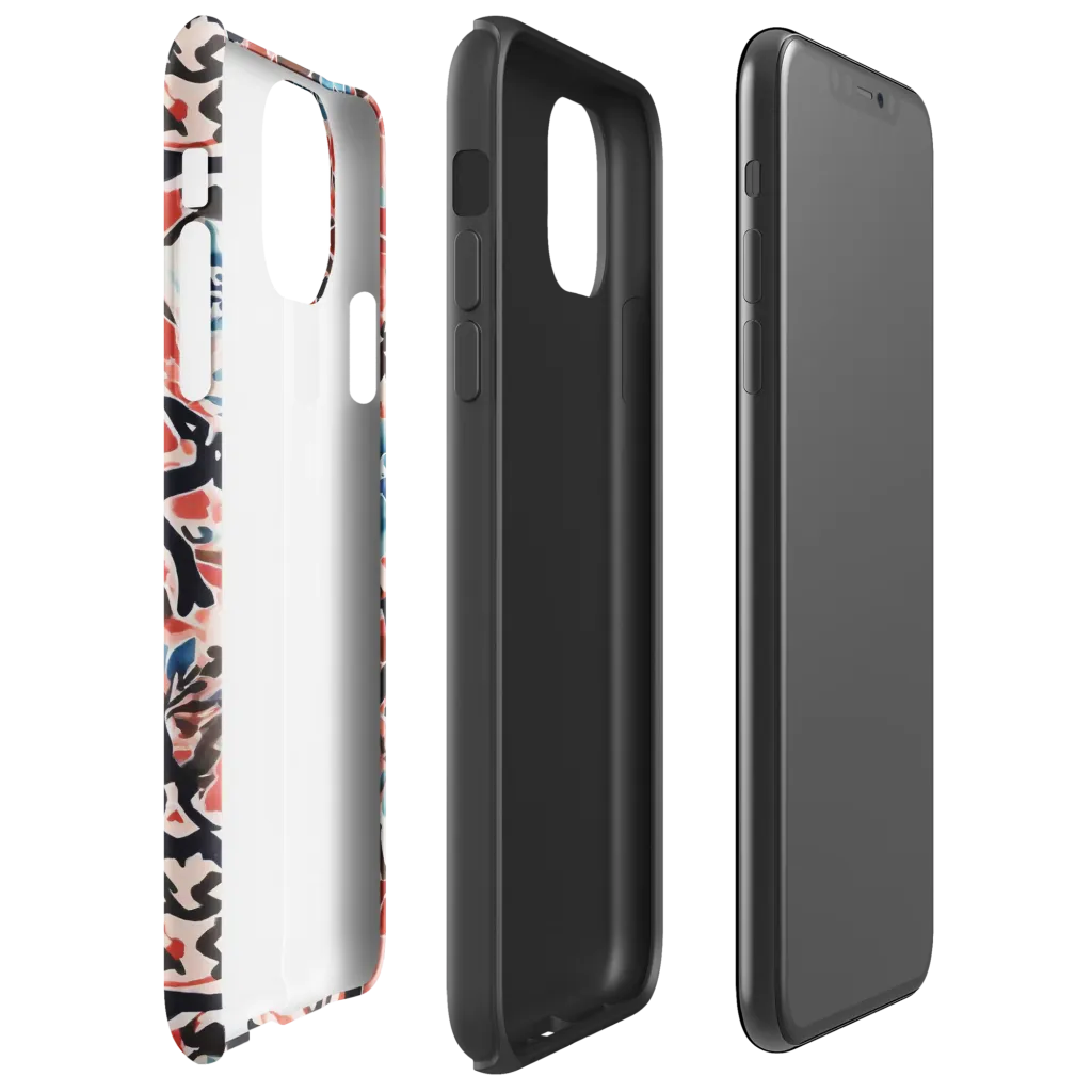 Crimson Brushwork on Tough Case for iPhone® — Right