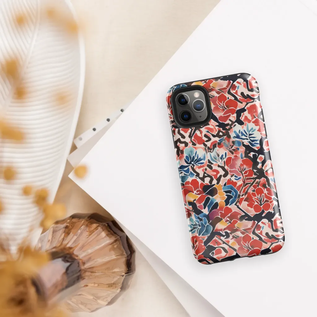 Crimson Brushwork on Tough Case for iPhone® — Front