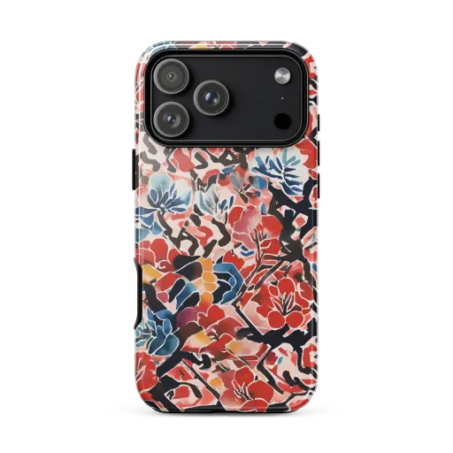 Crimson Brushwork on a Tough Case for iPhone®