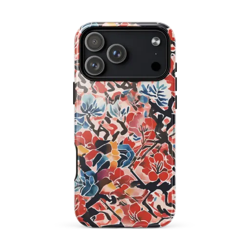 Crimson Brushwork on a MagSafe Tough Case for iPhone®