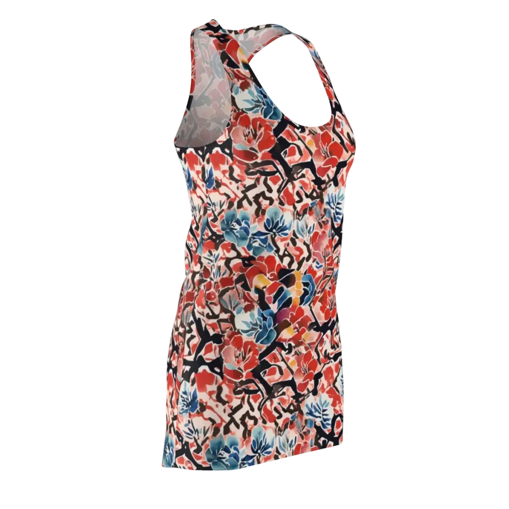 Crimson Brushwork on Racerback Dress — Front Side
